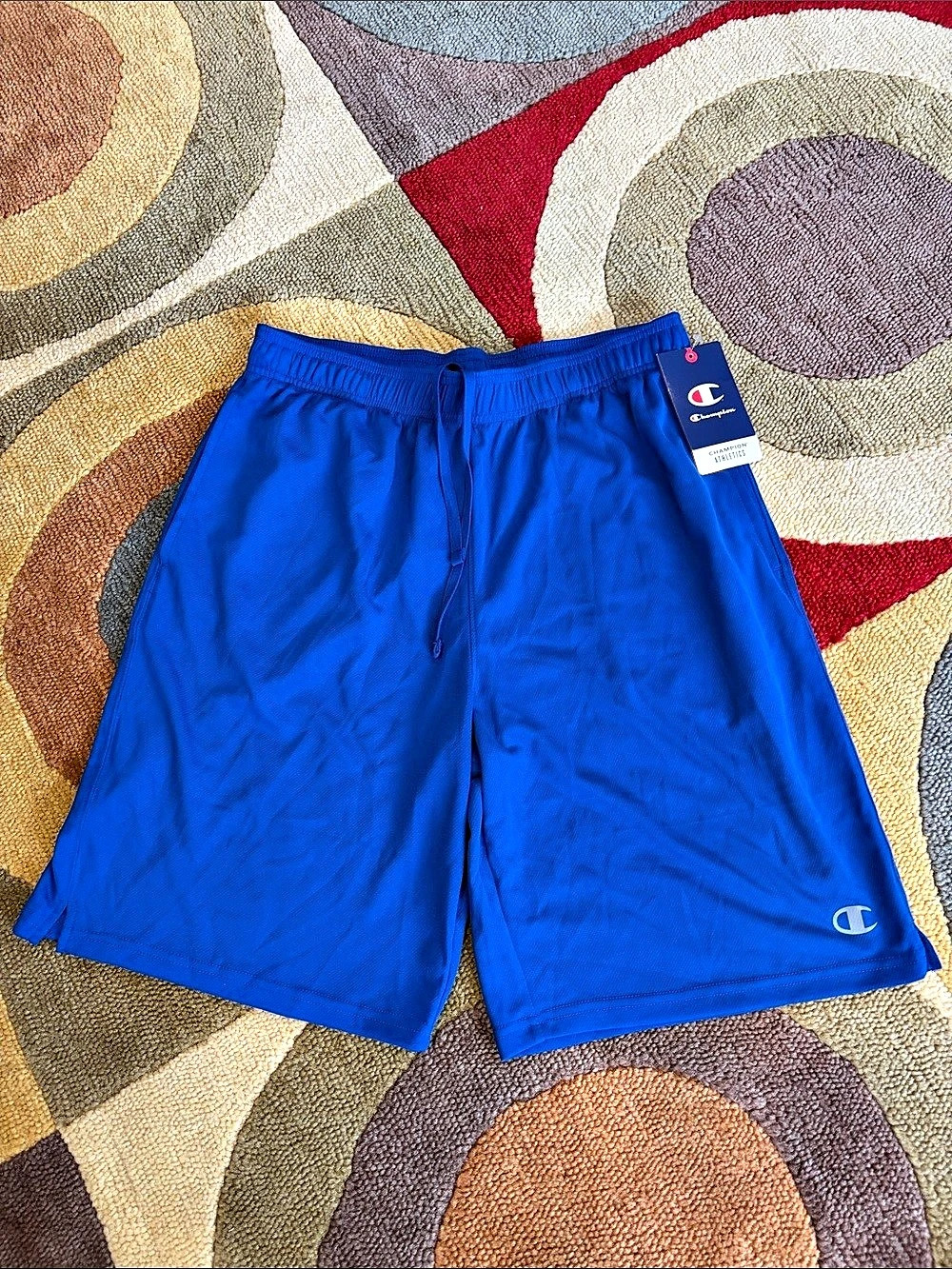 NWT Men’s Champion Surf the Web 10-Inch Sport Short Athletic Shorts in Blue Larg